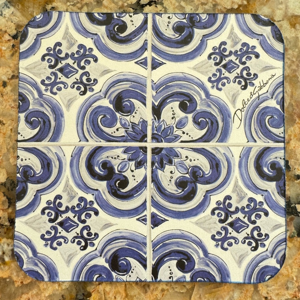 Dolce & Gabbana Blue and White Decorative Tile Art 8 coasters